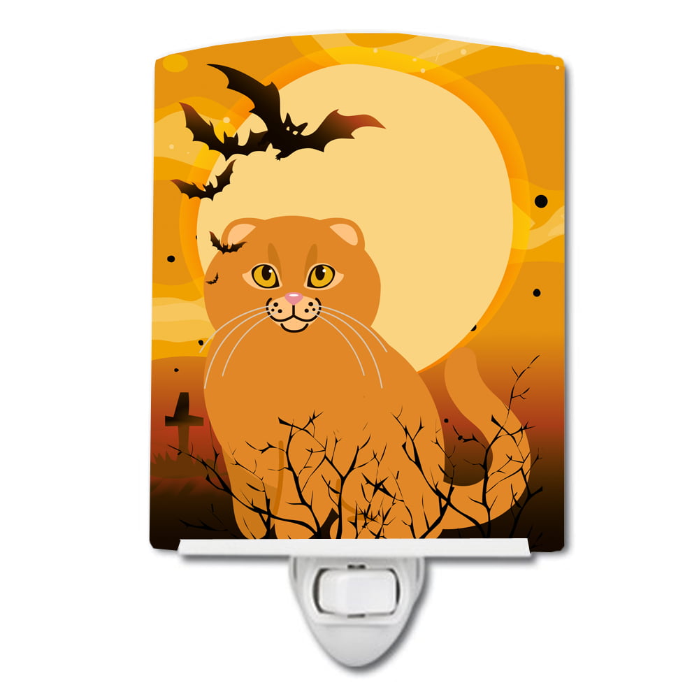 BB4453CNL Halloween Scottish Fold Cat Ceramic Night Light
