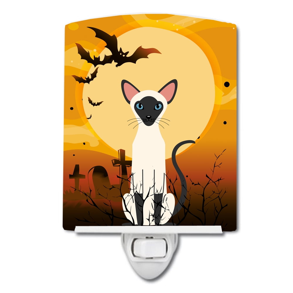 BB4454CNL Halloween Siamese Cat Ceramic Night Light