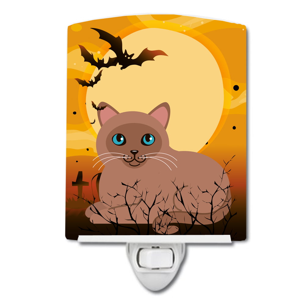 Halloween Tonkinese Cat Ceramic Night Light