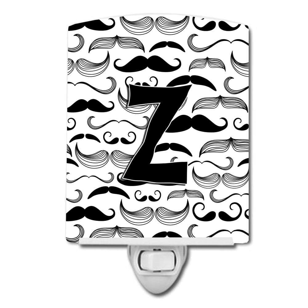 CJ2009-ZCNL Letter Z Moustache Initial Ceramic Night Light