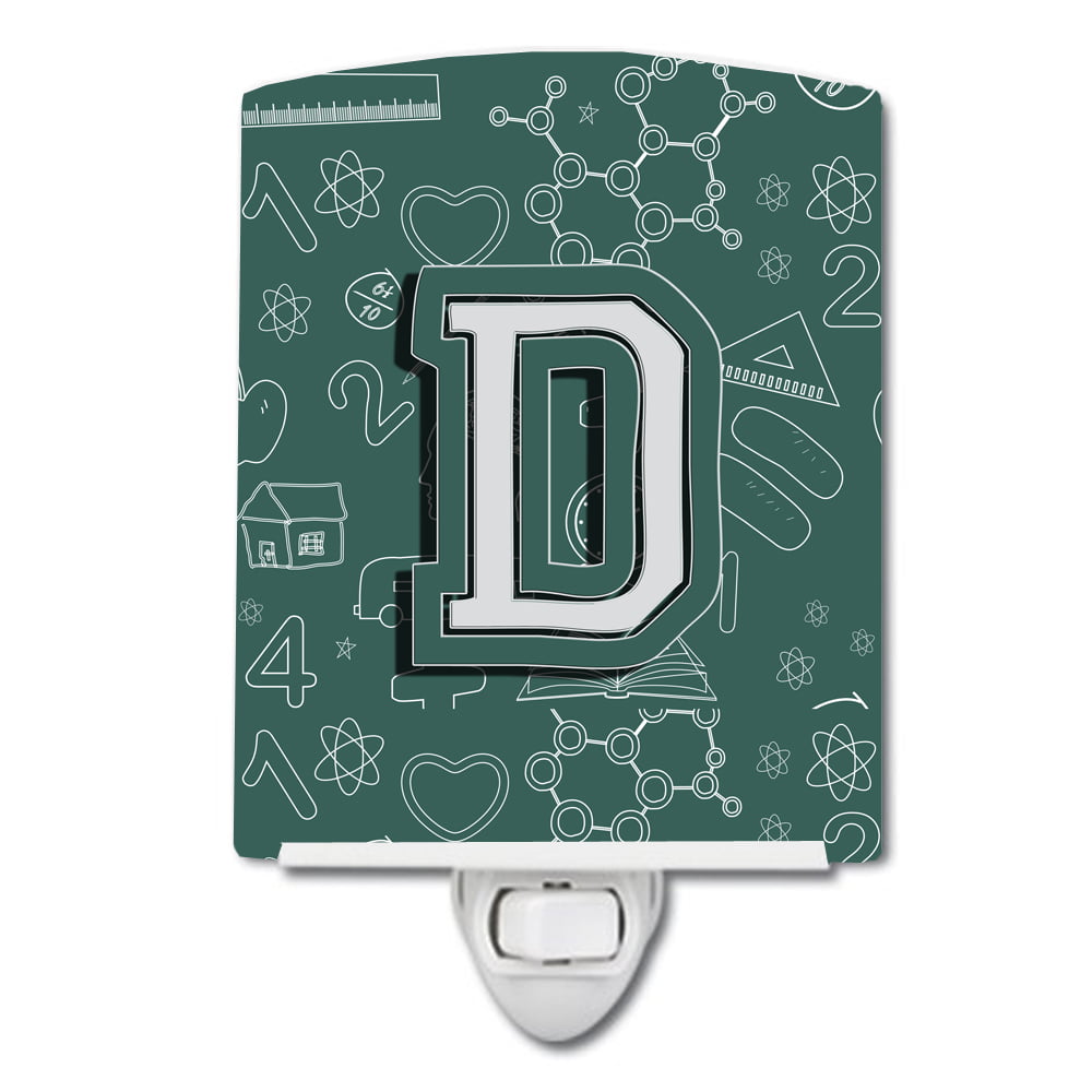 Letter D Back to School Initial Ceramic Night Light