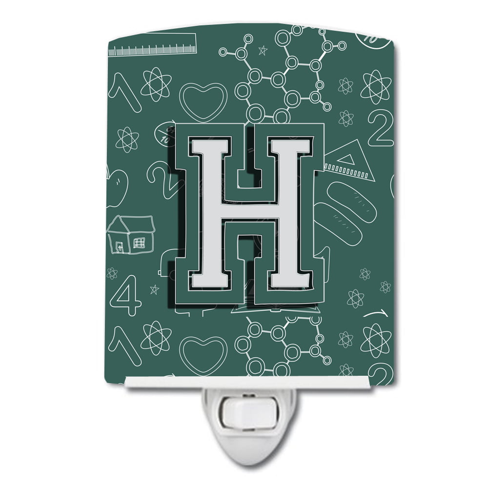 Letter H Back to School Initial Ceramic Night Light
