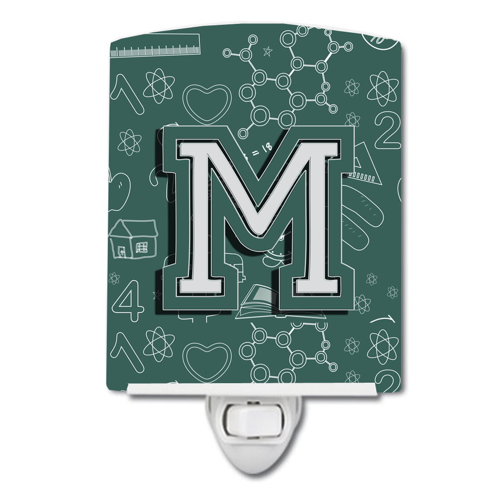 CJ2010-MCNL Letter M Back to School Initial Ceramic Night Light