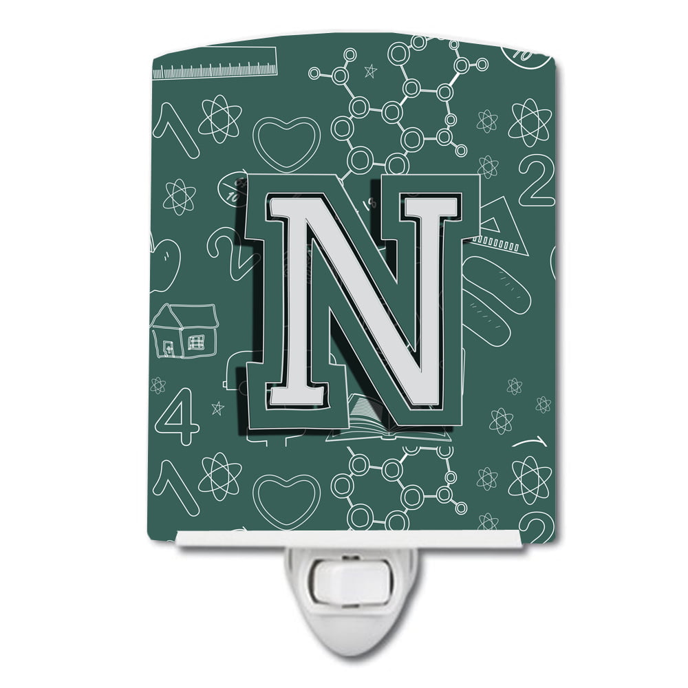 Letter N Back to School Initial Ceramic Night Light