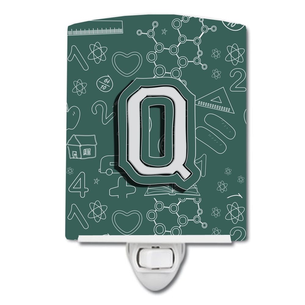 CJ2010-QCNL Letter Q Back to School Initial Ceramic Night Light