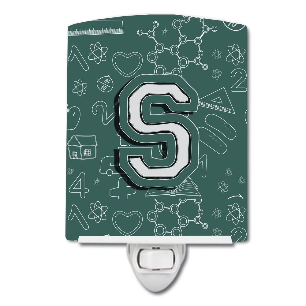 Letter S Back to School Initial Ceramic Night Light