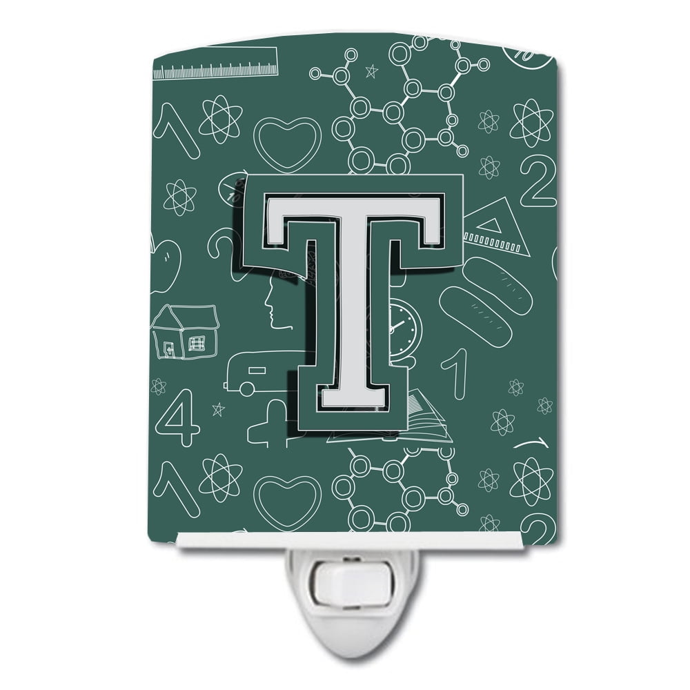 Letter T Back to School Initial Ceramic Night Light