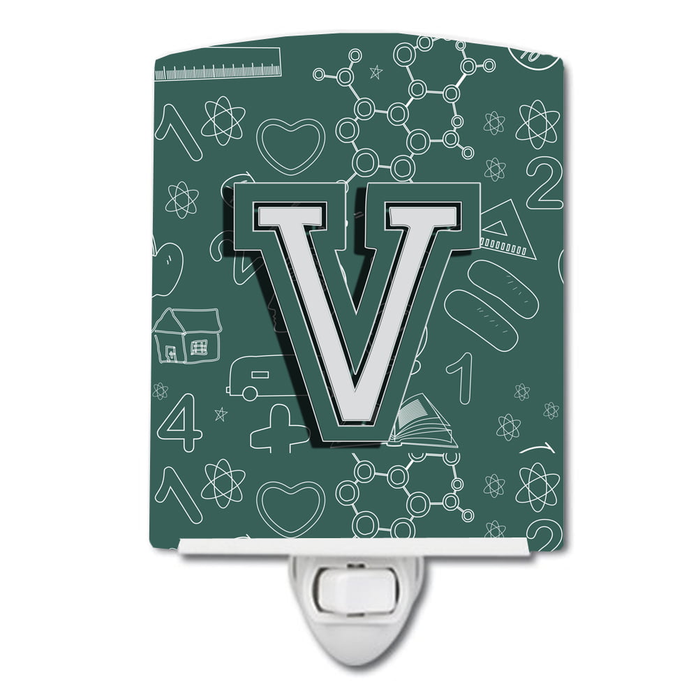 Letter V Back to School Initial Ceramic Night Light