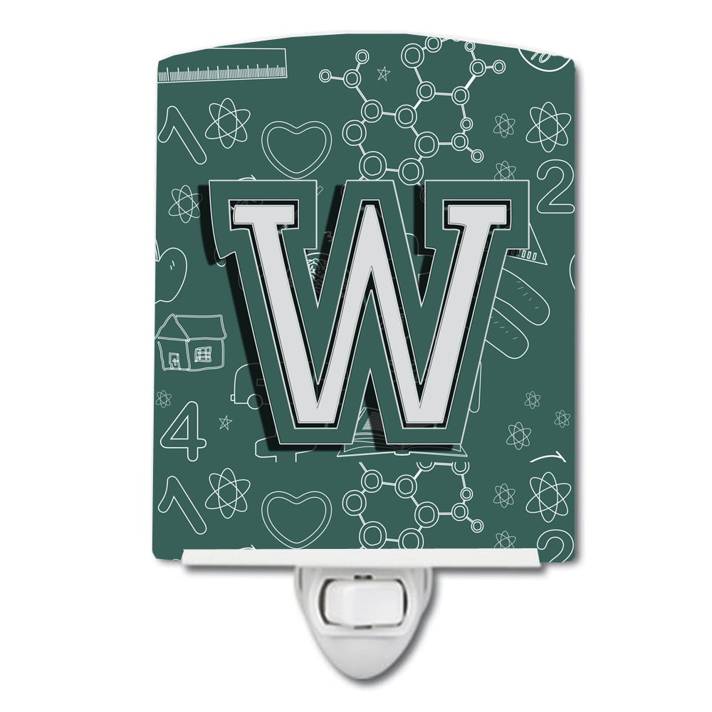 Letter W Back to School Initial Ceramic Night Light