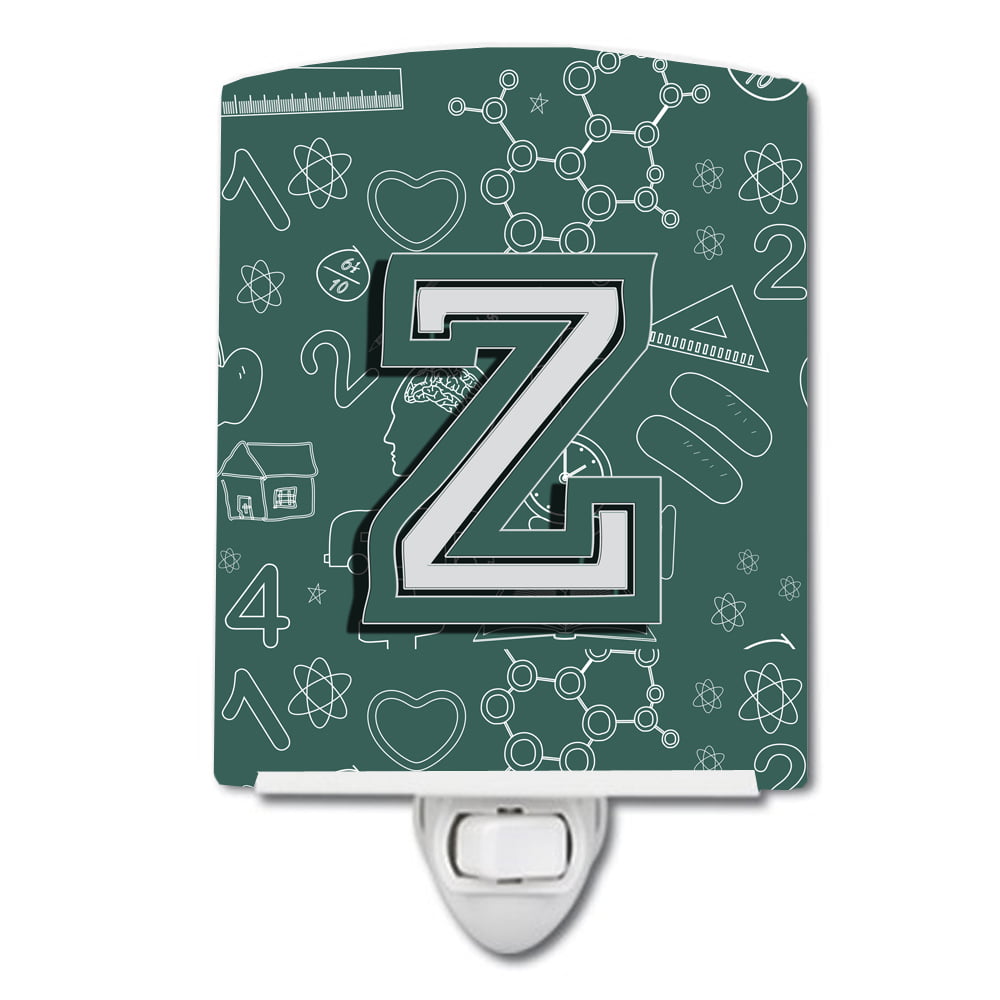 Letter Z Back to School Initial Ceramic Night Light