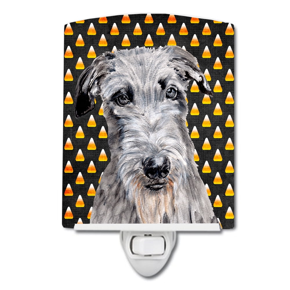 Scottish Deerhound Candy Corn Halloween Ceramic Night Light