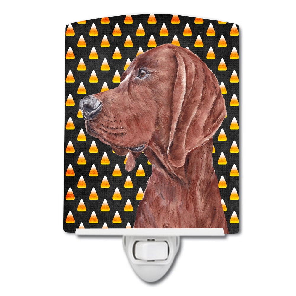 SC9659CNL Redbone Coonhound Candy Corn Halloween Ceramic Night Light