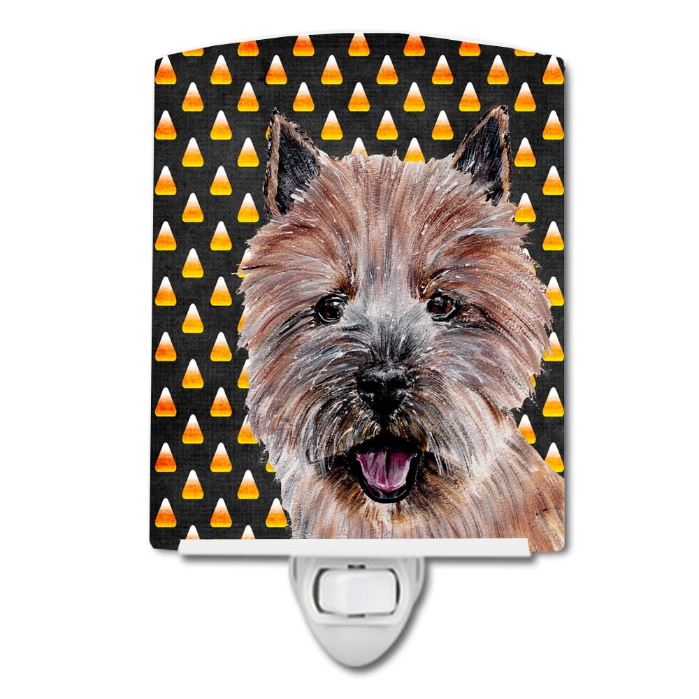 Norwich Terrier Candy Corn Halloween Ceramic Night Light