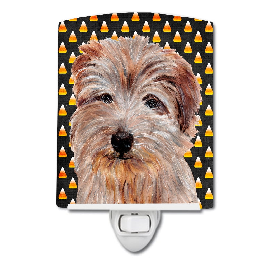 Norfolk Terrier Candy Corn Halloween Ceramic Night Light