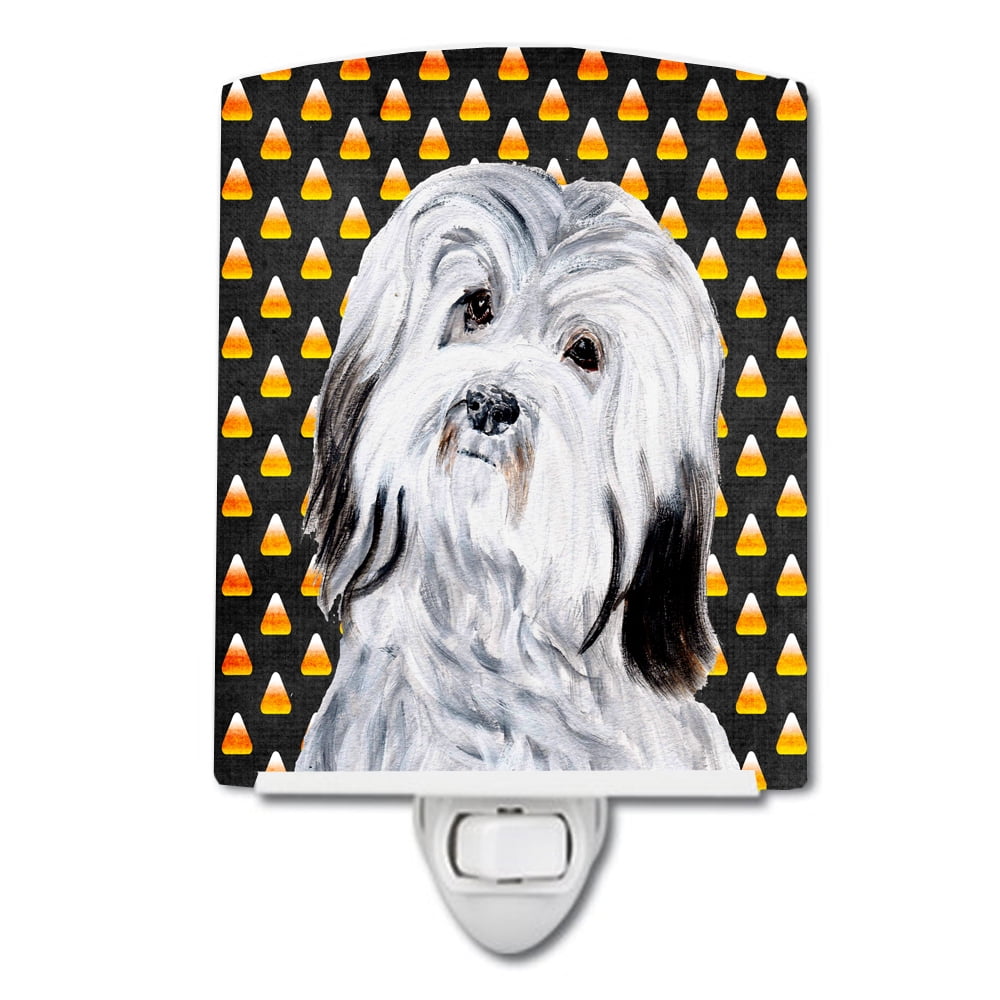 SC9665CNL Havanese Candy Corn Halloween Ceramic Night Light