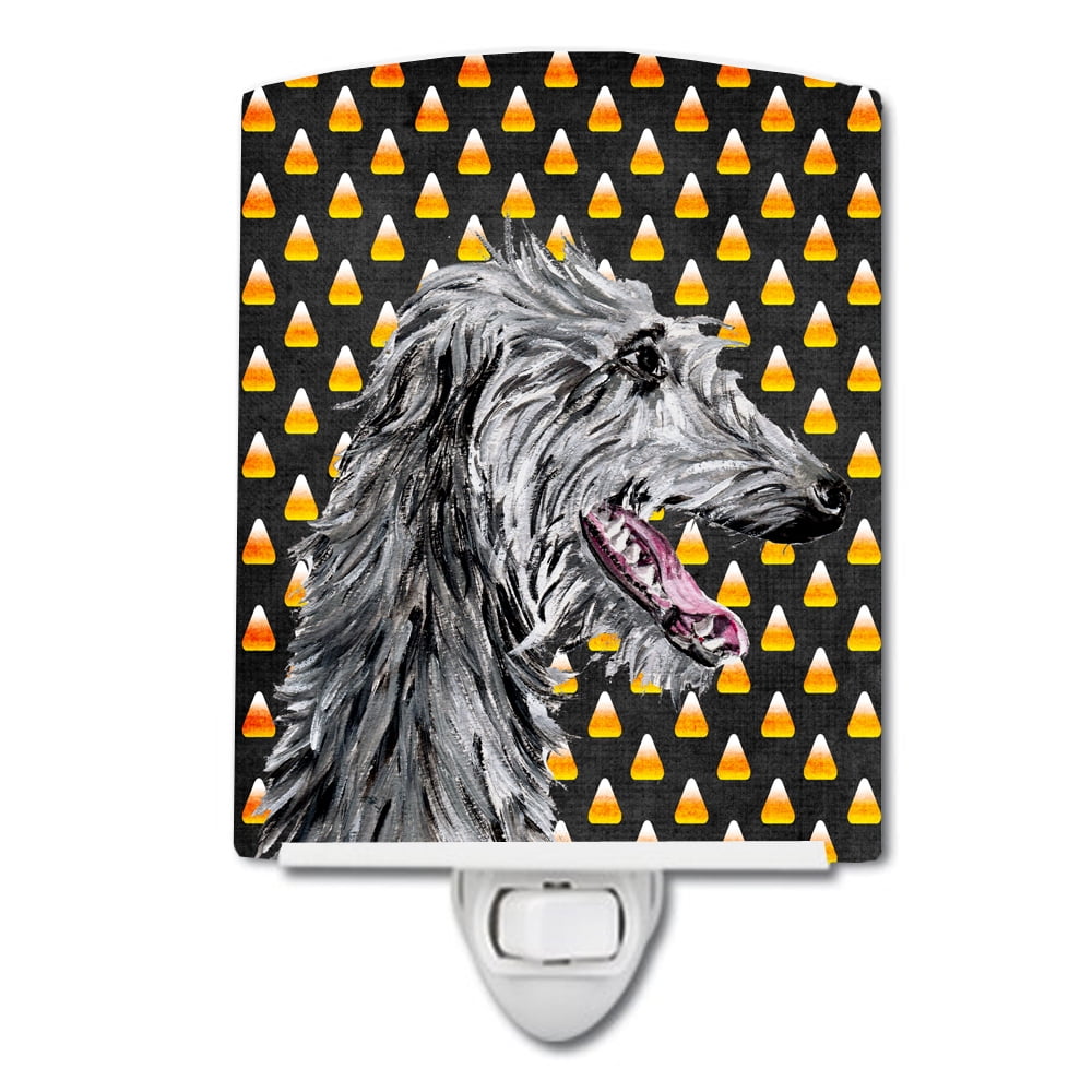 SC9669CNL Scottish Deerhound Candy Corn Halloween Ceramic Night Light