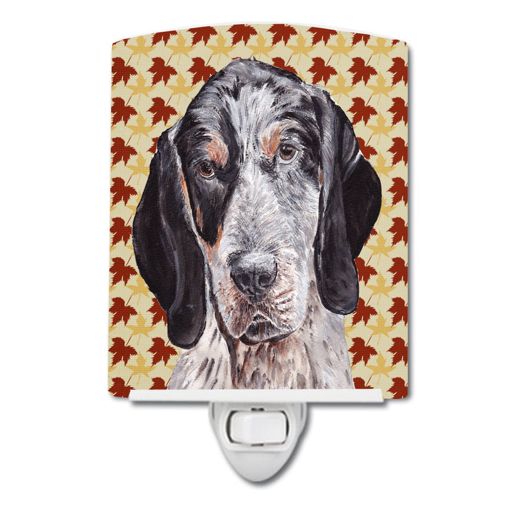 Blue Tick Coonhound Fall Leaves Ceramic Night Light