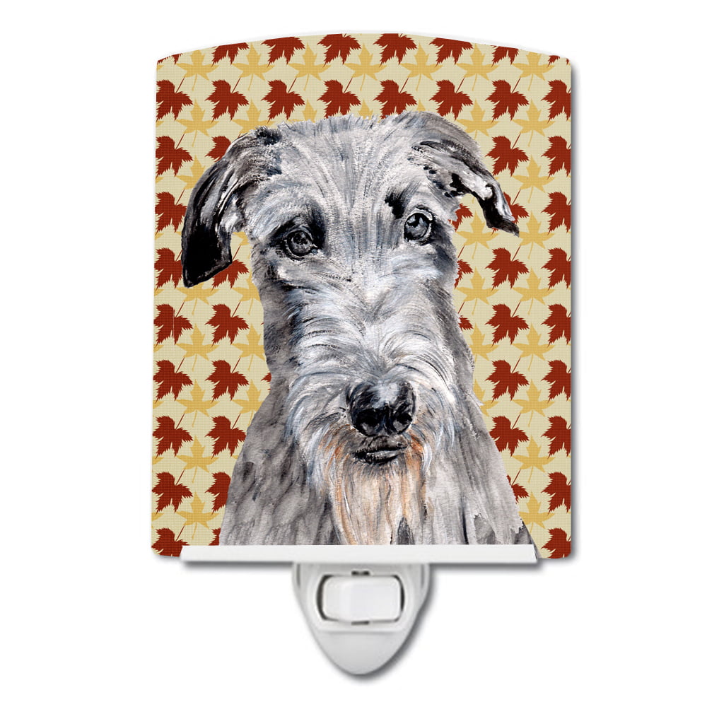 SC9682CNL Scottish Deerhound Fall Leaves Ceramic Night Light