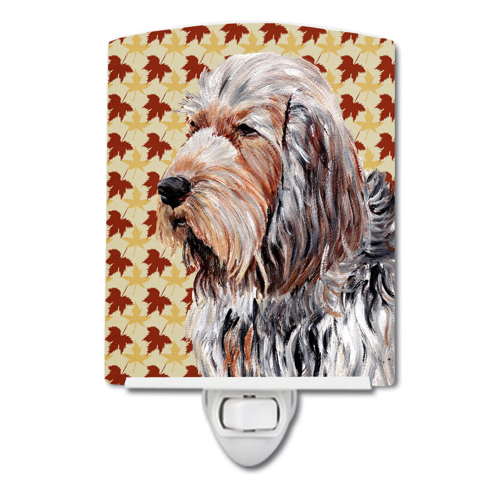 SC9684CNL Otterhound Fall Leaves Ceramic Night Light