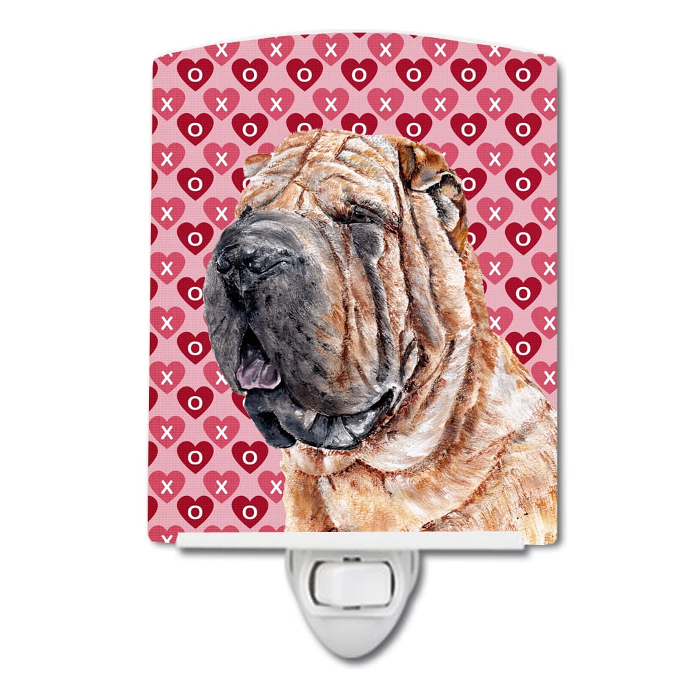 Shar Pei Hearts & Love Ceramic Night Light
