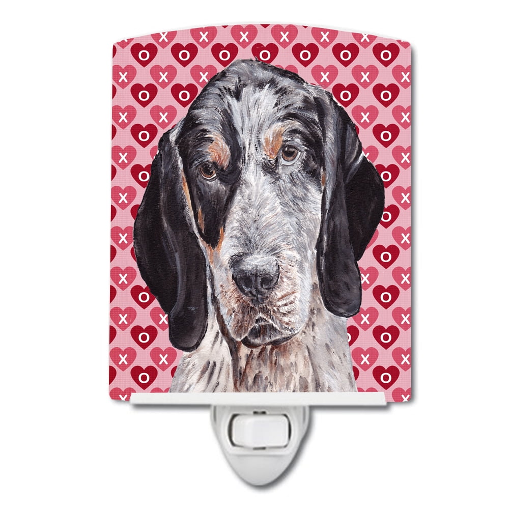Blue Tick Coonhound Hearts & Love Ceramic Night Light