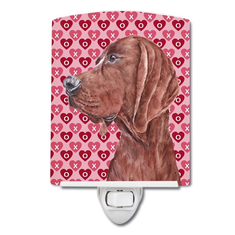 Redbone Coonhound Hearts & Love Ceramic Night Light