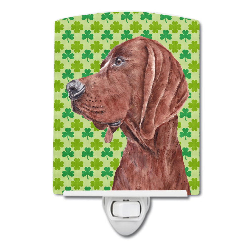 Redbone Coonhound Lucky Shamrock St. Patricks Day Ceramic Night Light