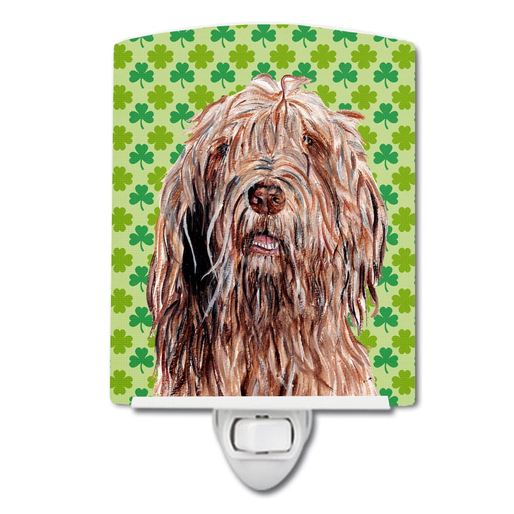 Otterhound Lucky Shamrock St. Patricks Day Ceramic Night Light