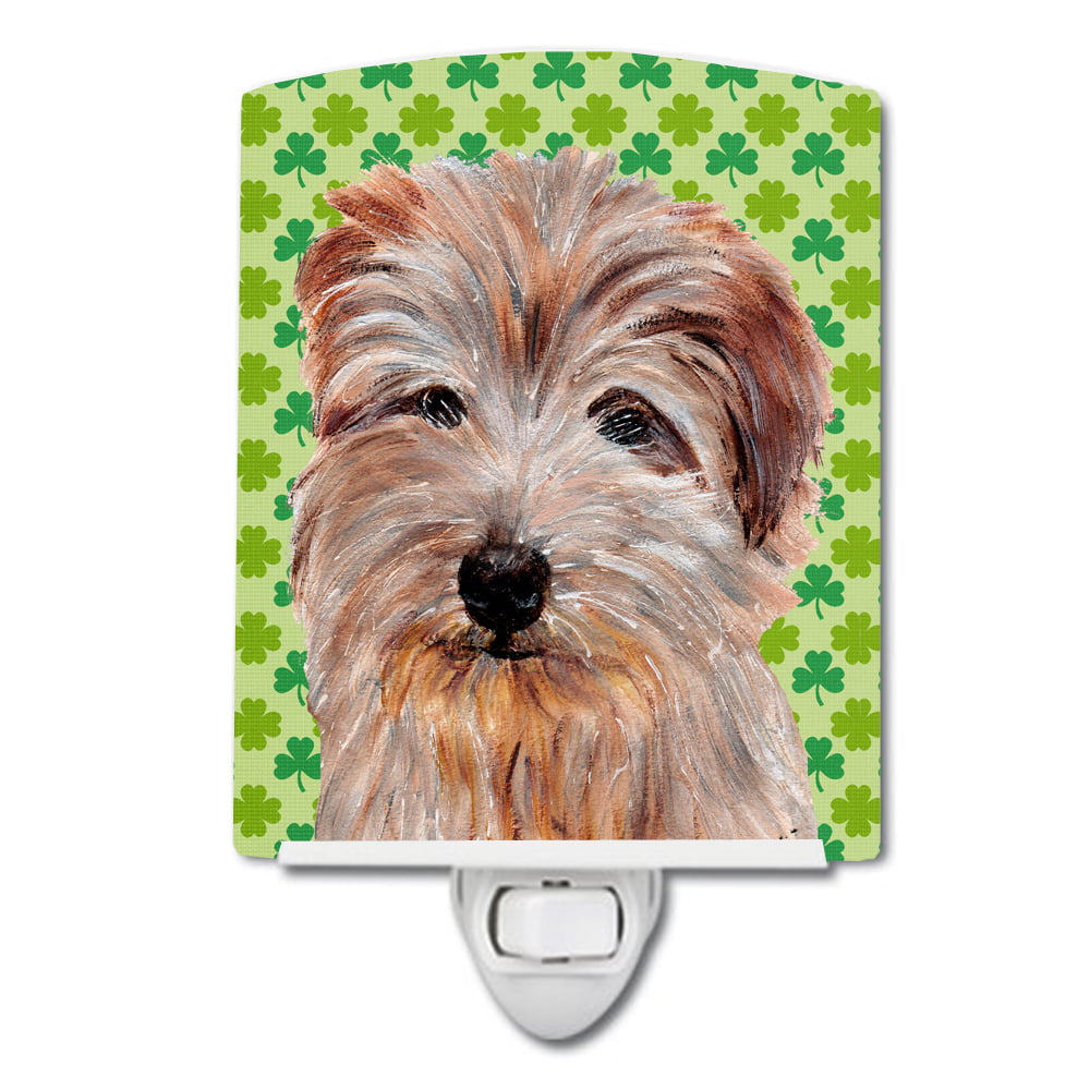 Norfolk Terrier Lucky Shamrock St. Patricks Day Ceramic Night Light