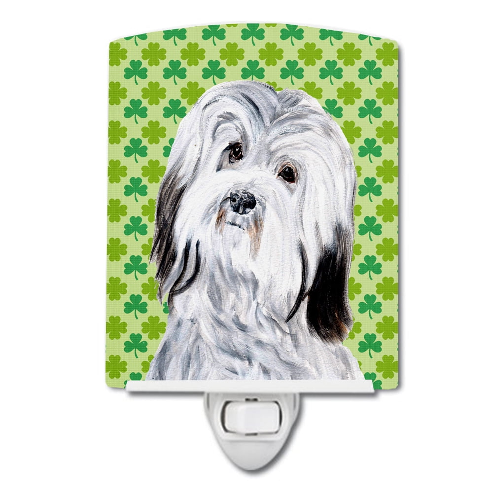 Havanese Lucky Shamrock St. Patricks Day Ceramic Night Light