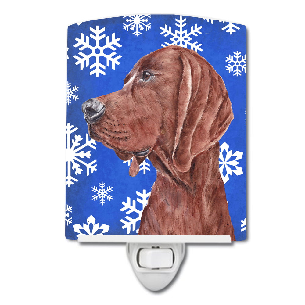SC9779CNL Redbone Coonhound Winter Snowflakes Ceramic Night Light