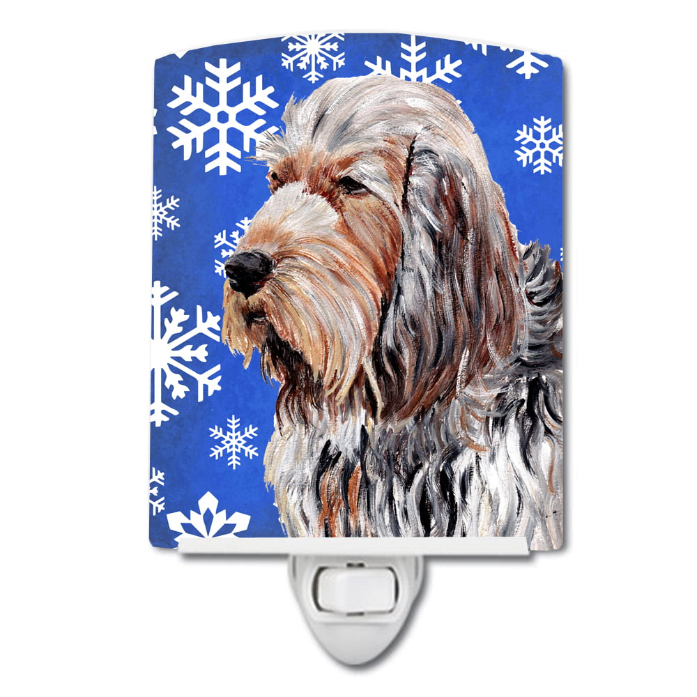 Otterhound Winter Snowflakes Ceramic Night Light
