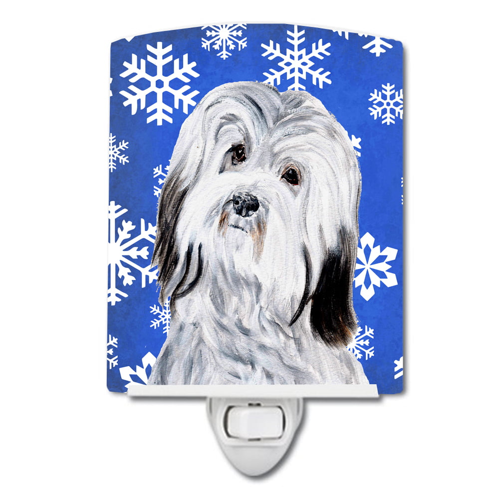 Havanese Winter Snowflakes Ceramic Night Light