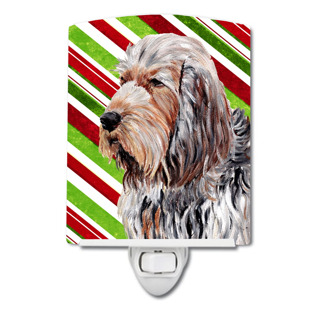 Otterhound Candy Cane Christmas Ceramic Night Light