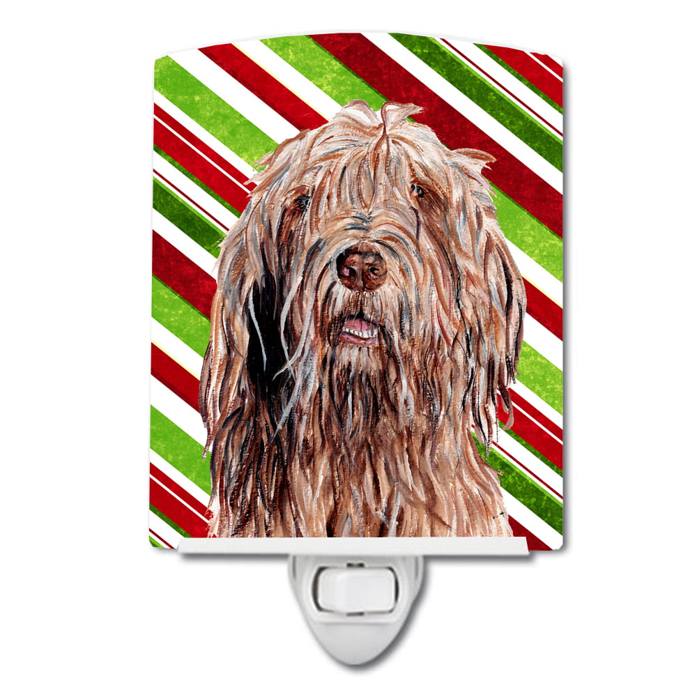 Otterhound Candy Cane Christmas Ceramic Night Light