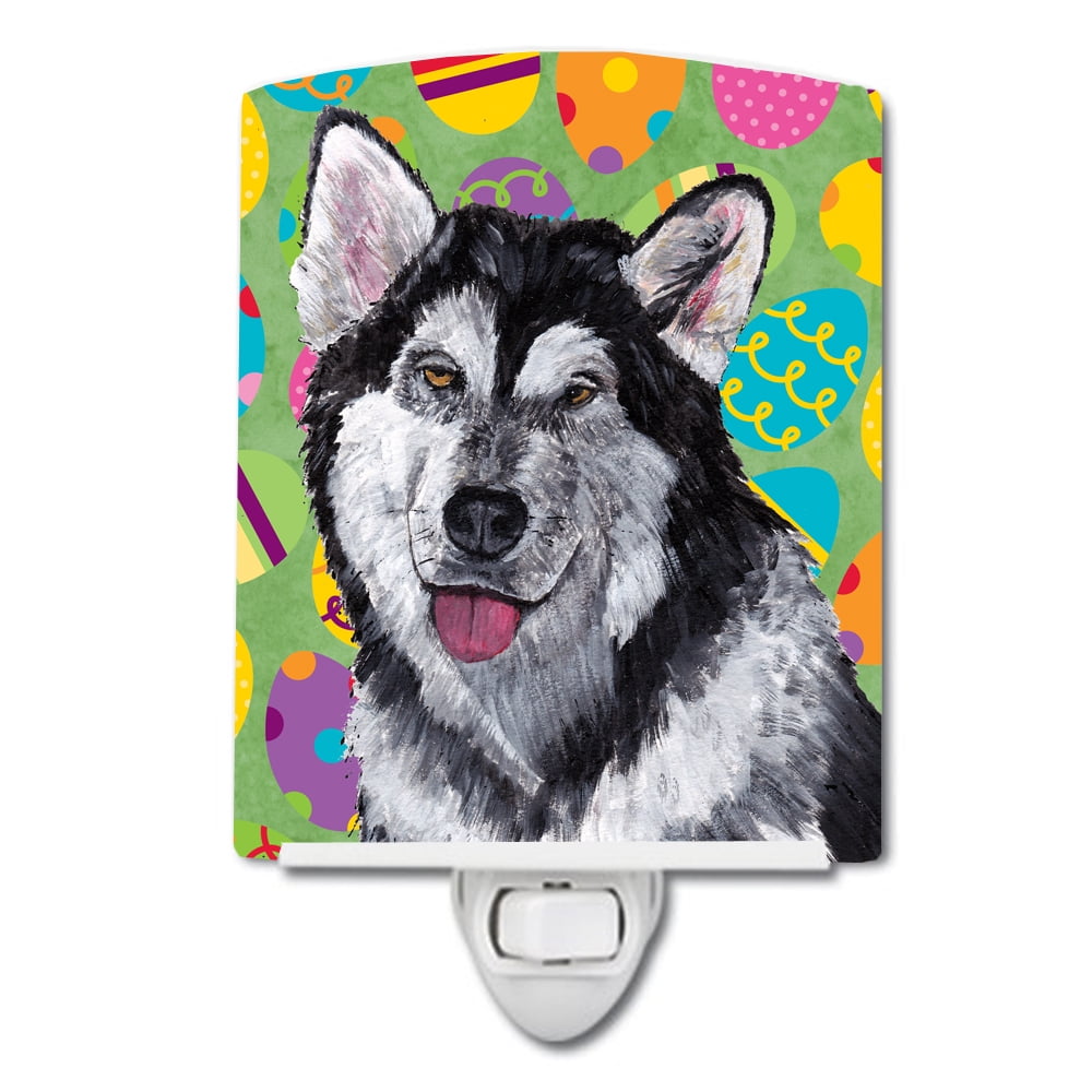 Alaskan Malamute Easter Eggtravaganza Ceramic Night Light