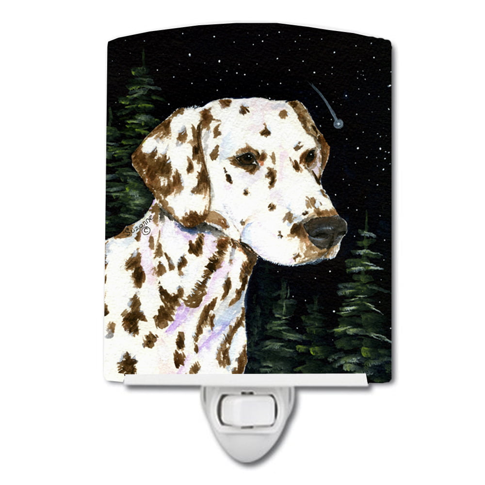 SS8518CNL Starry Night Dalmatian Ceramic Night Light