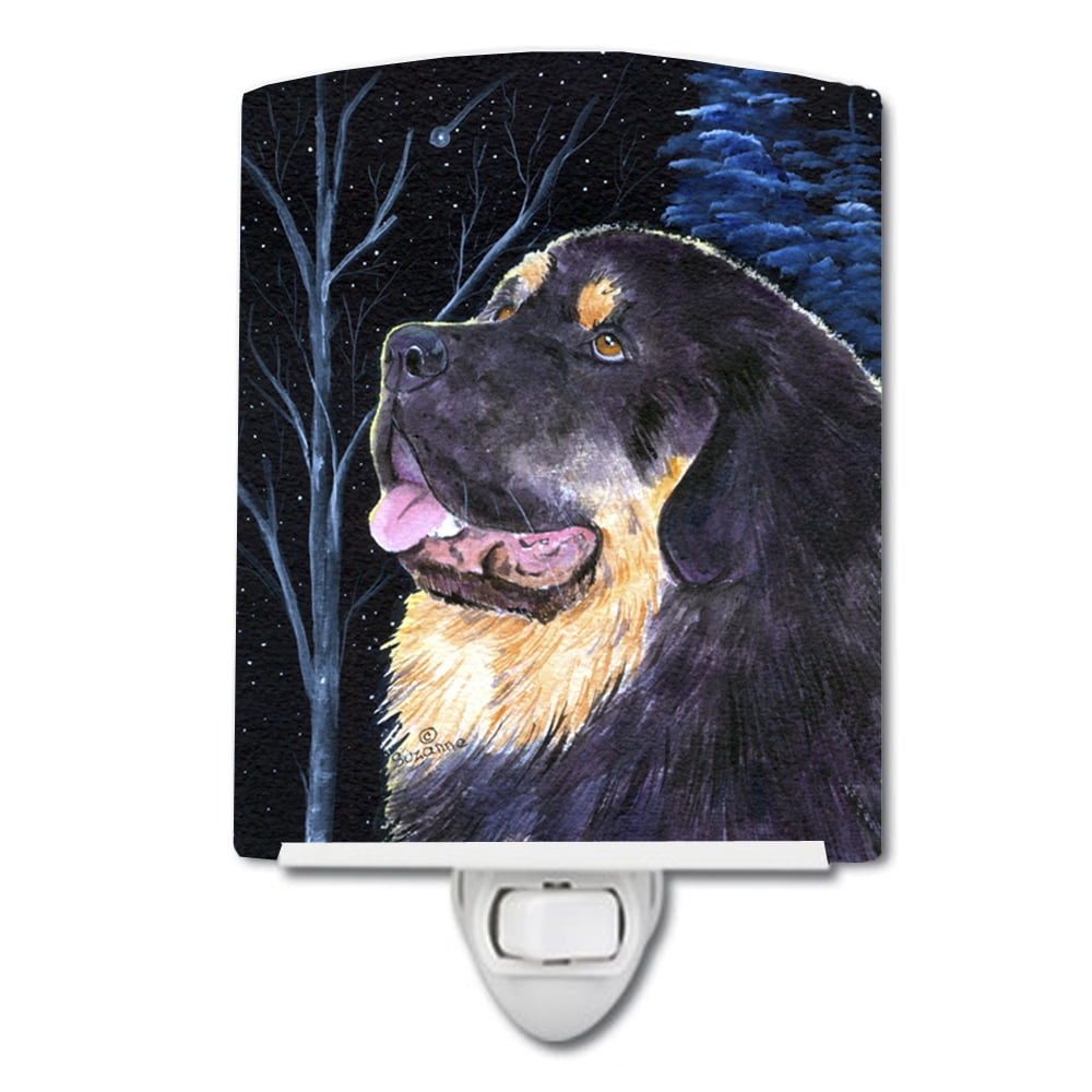 Starry Night Tibetan Mastiff Ceramic Night Light