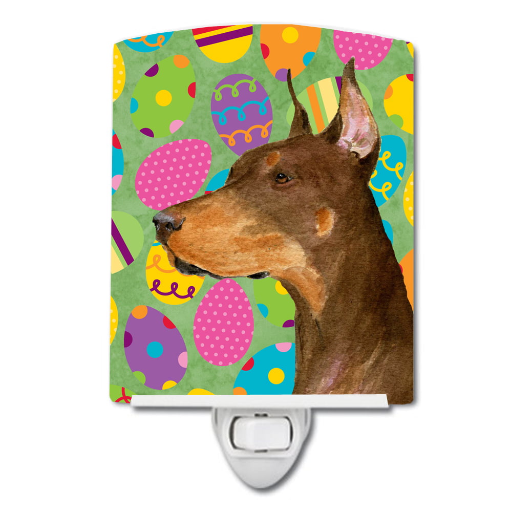 SS4813CNL Doberman Easter Eggtravaganza Ceramic Night Light