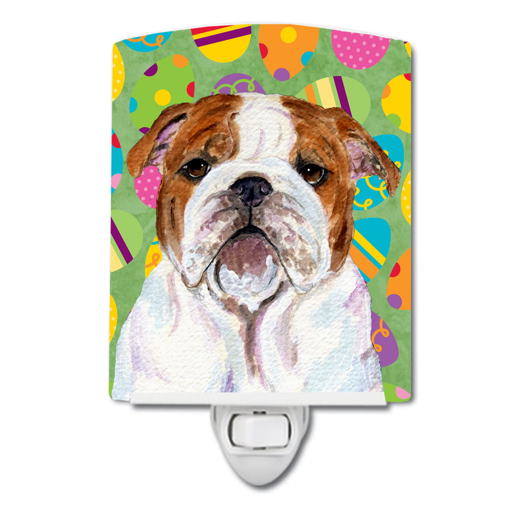 Bulldog English Easter Eggtravaganza Ceramic Night Light
