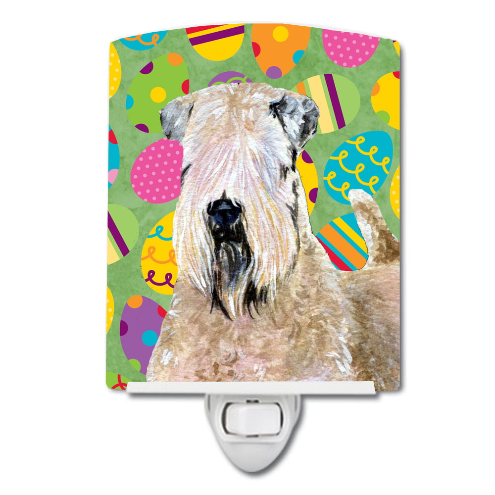 SS4838CNL Wheaten Terrier Soft Coated Easter Eggtravaganza Ceramic Night Light
