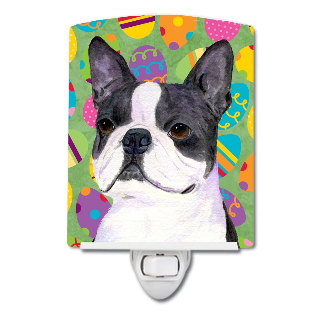 SS4861CNL Boston Terrier Easter Eggtravaganza Ceramic Night Light