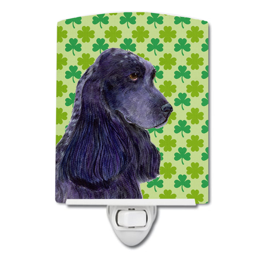 Cocker Spaniel St. Patricks Day Shamrock Portrait Ceramic Night Light