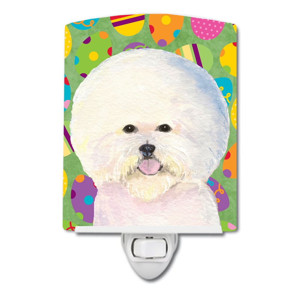 SS4871CNL Bichon Frise Easter Eggtravaganza Ceramic Night Light