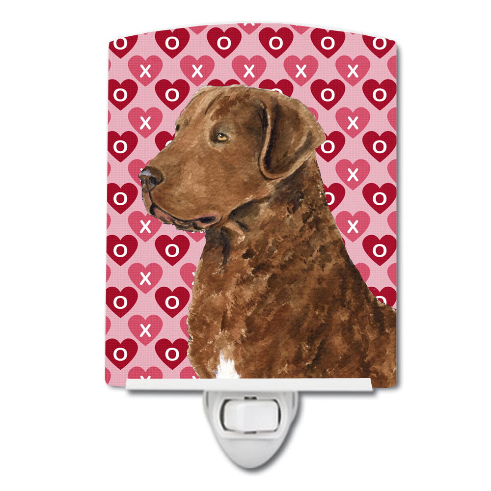 Chesapeake Bay Retriever Hearts Love & Valentines Day Ceramic Night Light