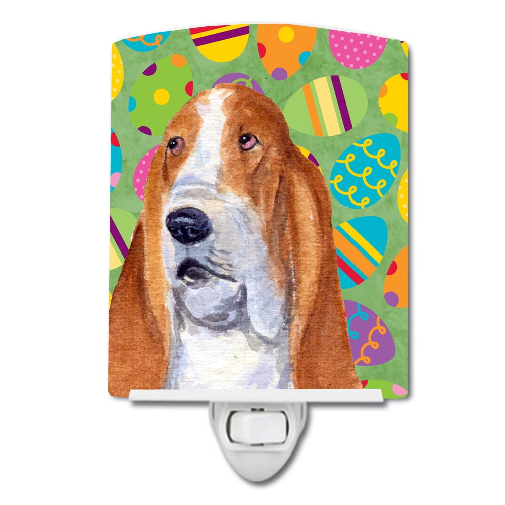 SS4873CNL Basset Hound Easter Eggtravaganza Ceramic Night Light
