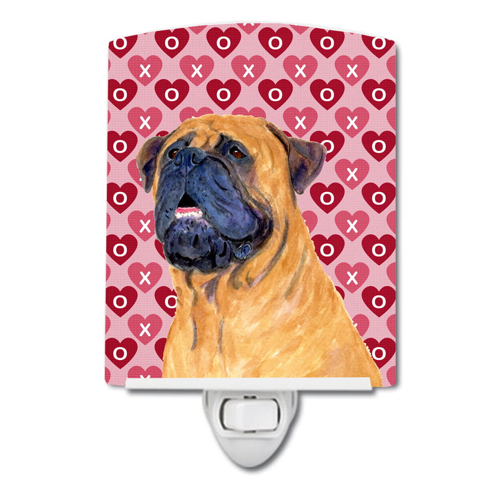 Mastiff Hearts Love & Valentines Day Portrait Ceramic Night Light