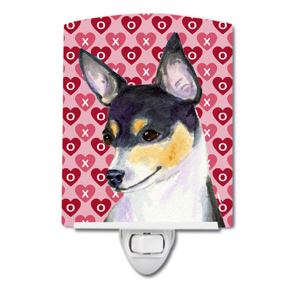 Chihuahua Hearts Love & Valentines Day Portrait Ceramic Night Light