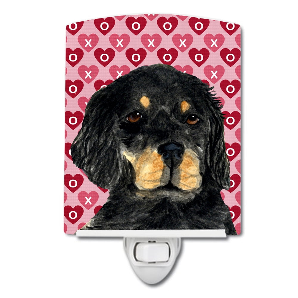 Gordon Setter Hearts Love & Valentines Day Portrait Ceramic Night Light