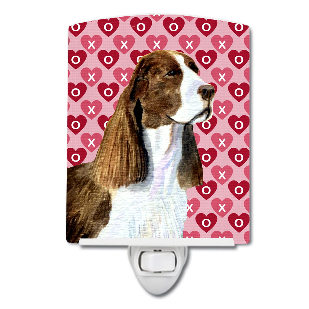Springer Spaniel Hearts Love Valentines Day Ceramic Night Light